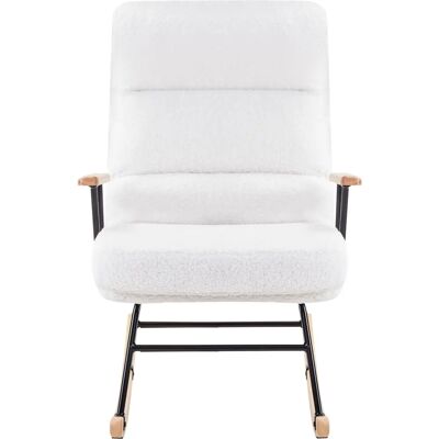 Fauteuil à bascule Eskelin Crème Blanc Bouclé BELIANI - Publicité Fauteuil à bascule Eskelin Crème Blanc Bouclé BELIANI - Publicité