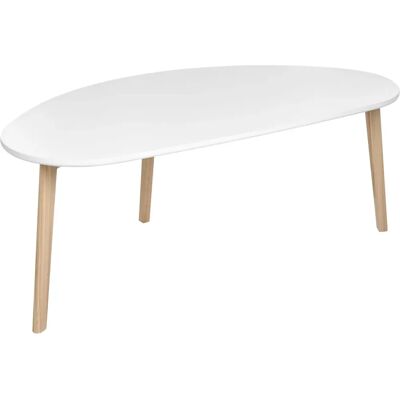 Table Basse Scandinave Blanche Beliani 120x60x45 - Publicité Table Basse Scandinave Blanche Beliani 120x60x45 - Publicité