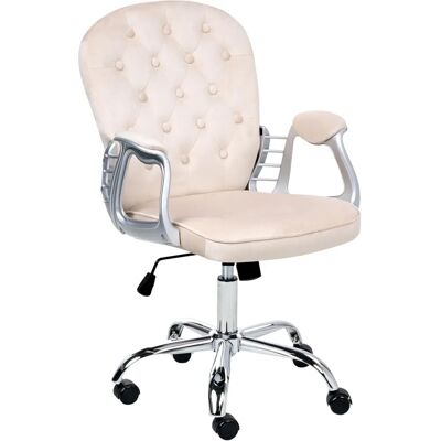 Chaise de Bureau en Velours Beige Beliani avec Dossier Réglable - Publicité Chaise de Bureau en Velours Beige Beliani avec Dossier Réglable - Publicité