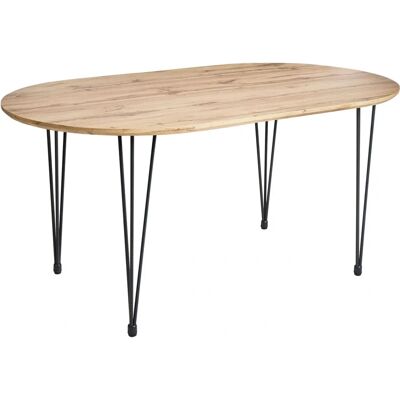 BELIANI Table à Manger Ovale Moderne Marron Clair - Publicité BELIANI Table à Manger Ovale Moderne Marron Clair - Publicité