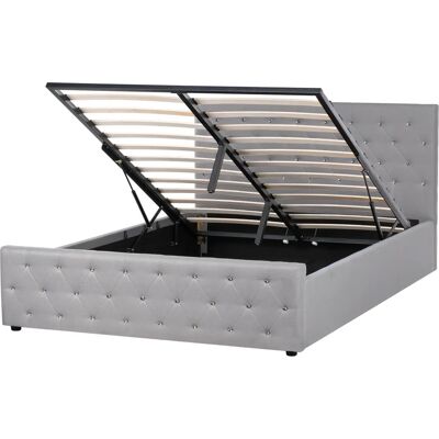 Beliani - Amiens - Harmaa - Polyester - Storage Bed Beliani - Amiens - Harmaa - Polyester - Storage Bed