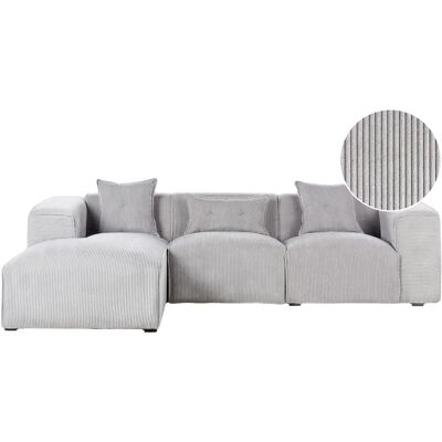 Canapé Beliani Dolva - Velours, Gris, 294x170x72 - Publicité Canapé Beliani Dolva - Velours, Gris, 294x170x72 - Publicité