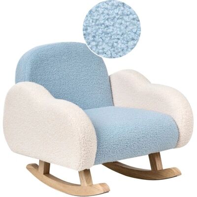Chaise à bascule enfant Beliani Ombo en bouclé bleu - Confortable et sûre - Publicité Chaise à bascule enfant Beliani Ombo en bouclé bleu - Confortable et sûre - Publicité