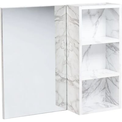 Armoire de salle de bain murale Beliani Joinville avec effet marbre blanc - Publicité Armoire de salle de bain murale Beliani Joinville avec effet marbre blanc - Publicité