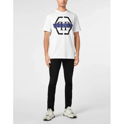 Philipp Plein PP Tape Weiß - T-Shirt Philipp Plein PP Tape Weiß - T-Shirt