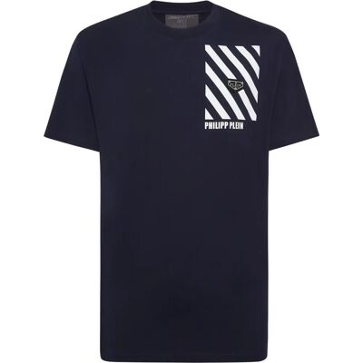 Philipp Plein Navy Streifen Slim Fit T-Shirt - T-Shirt Philipp Plein Navy Streifen Slim Fit T-Shirt - T-Shirt