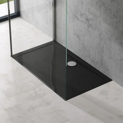 Doporro Bañera de Ducha Rectangular Antideslizante Negra - Bañera de Ducha Doporro Bañera de Ducha Rectangular Antideslizante Negra - Bañera de Ducha