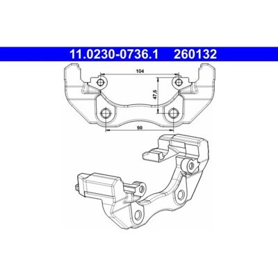 ATE - 11023007361 - Ford C-max Front - Front - Bremssattelhalter ATE - 11023007361 - Ford C-max Front - Front - Bremssattelhalter