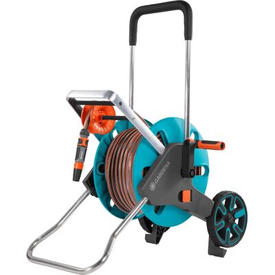 Gardena 18517-20 Carrete de mangueira de jardim - Estrutura metálica estável, capacidade 20 m Gardena 18517-20 Carrete de mangueira de jardim - Estrutura metálica estável, capacidade 20 m