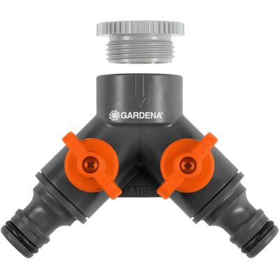 GARDENA Dubbla slangkoppling - Passar till 26,5mm och 21mm kranar GARDENA Dubbla slangkoppling - Passar till 26,5mm och 21mm kranar