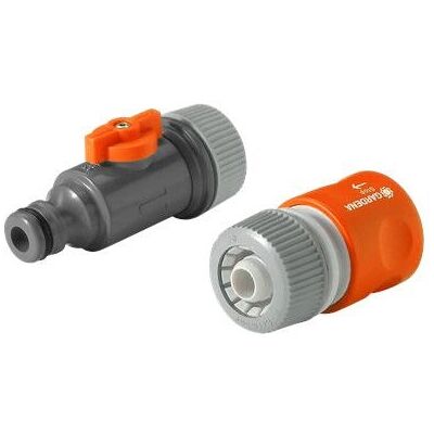 Conector de Mangueira Gardena 1989-20 - Laranja, Cinza - Válvula de Economia de Água Conector de Mangueira Gardena 1989-20 - Laranja, Cinza - Válvula de Economia de Água