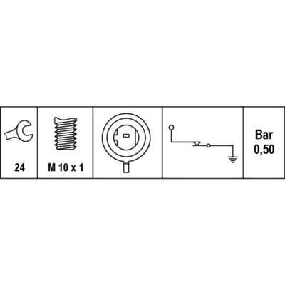 Hella Oljetrycksregulator - Upp till 0,55 bar - Opel Chevrolet Hella Oljetrycksregulator - Upp till 0,55 bar - Opel Chevrolet