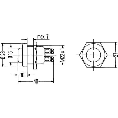 Hella Interrupteur d'allumage - 6jf 001 571-101 - Montage par vis - 2 connexions - Diamètre de 22mm - Contact du commutateur - Capacité 12/24V - Allumage/Démarrage Hella Interrupteur d'allumage - 6jf 001 571-101 - Montage par vis - 2 connexions - Diamètre de 22mm - Contact du commutateur - Capacité 12/24V - Allumage/Démarrage