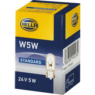 Hella Heavy Duty W5W Halogène Ampoule - Éclairage véhicule Hella Heavy Duty W5W Halogène Ampoule - Éclairage véhicule