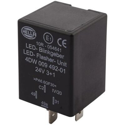 Hella Relé 24V - Parpadeo, LED, 4 pines Hella Relé 24V - Parpadeo, LED, 4 pines