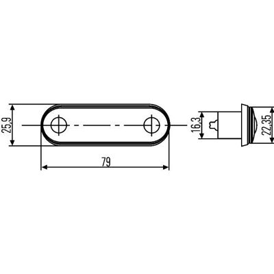 Hella Model 959 788-002 Gul LED Side Marker Lys - Marker Light Hella Model 959 788-002 Gul LED Side Marker Lys - Marker Light