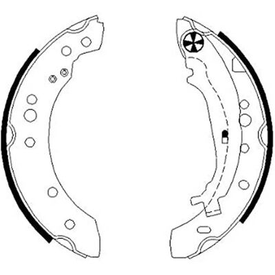 Hella Bremsesko sæt - 203mm indre diameter - Passer til Mitsubishi Colt og Smart - Bremsetype Hella Bremsesko sæt - 203mm indre diameter - Passer til Mitsubishi Colt og Smart - Bremsetype
