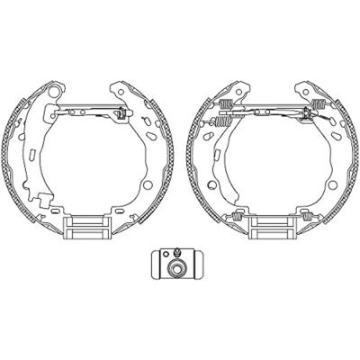Hella Brake Shoe Set 203mm for Citroën C2 C3 Peugeot - Brake Shoe Set Hella Brake Shoe Set 203mm for Citroën C2 C3 Peugeot - Brake Shoe Set