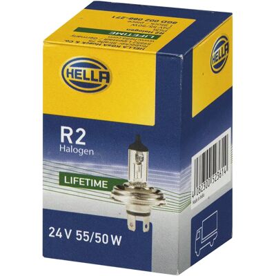 Hella Heavy Duty R2 Halogeenlamp - Voor Vrachtwagens Hella Heavy Duty R2 Halogeenlamp - Voor Vrachtwagens