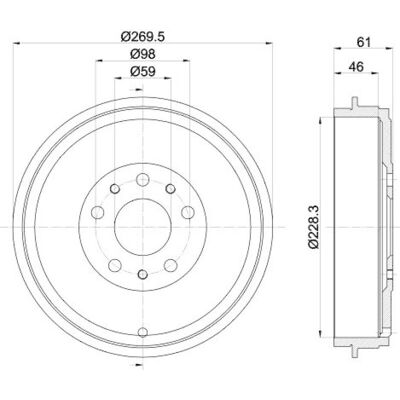 Τάμπουρος Φρένου Hella 8DT 355 303-211 - Τάμπουρος φρένου - HELLA Τάμπουρος Φρένου Hella 8DT 355 303-211 - Τάμπουρος φρένου - HELLA