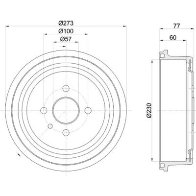 HELLA - 8DT 355 303-451 - διττός - ταμπουρο φρένων HELLA - 8DT 355 303-451 - διττός - ταμπουρο φρένων