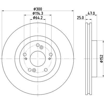 Hella Honda Civic 8 Hatchback Αερόψυκτος δίσκος φρένων - Δίσκος φρένων Hella Honda Civic 8 Hatchback Αερόψυκτος δίσκος φρένων - Δίσκος φρένων