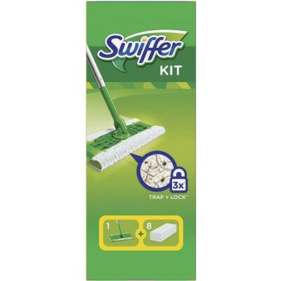 Swiffer - Scopa Verde con Panni Polvere e Bagnati Swiffer - Scopa Verde con Panni Polvere e Bagnati