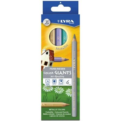 Lyra Assorted Metallic Color Potlooden - Color Giants 6 stuks Lyra Assorted Metallic Color Potlooden - Color Giants 6 stuks