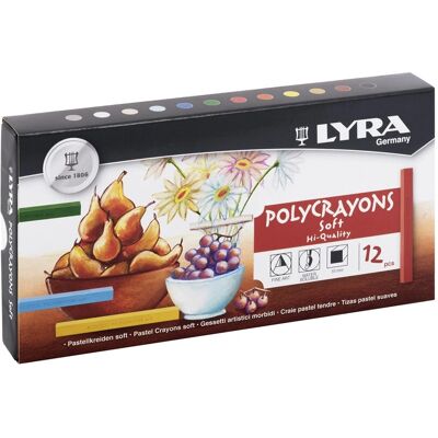 Set de Crayons de Couleur Lyra - Pastel, Carré, 12 Couleurs Set de Crayons de Couleur Lyra - Pastel, Carré, 12 Couleurs