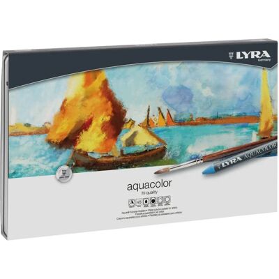 Lyra Aquacolor Water-Soluble Wax Crayons - 48 Set - Free Art Set Lyra Aquacolor Water-Soluble Wax Crayons - 48 Set - Free Art Set