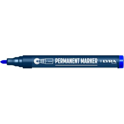 Lyra Permanent Marker - Rundspitze 1-4mm - Wasserfest, Schnell Trocknend, Blau Lyra Permanent Marker - Rundspitze 1-4mm - Wasserfest, Schnell Trocknend, Blau