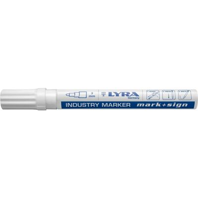 Lyra Hvid permanent marker 2-4mm - Marker Lyra Hvid permanent marker 2-4mm - Marker