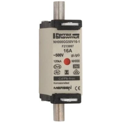 Mersen 1F635.000000 Fuse - NH, 16A, 500V - General Cable Protection Mersen 1F635.000000 Fuse - NH, 16A, 500V - General Cable Protection