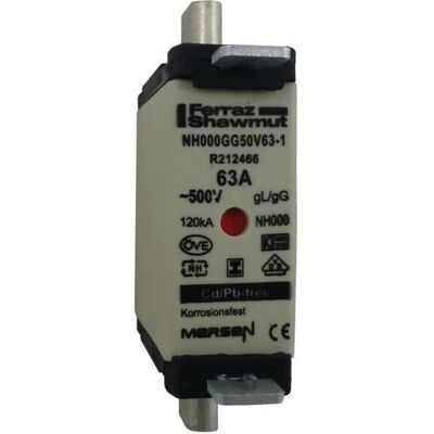 Mersen NH-Sicherung - 63A 500V AC gG Keramik Mersen NH-Sicherung - 63A 500V AC gG Keramik