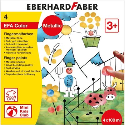 Eberhard Faber Modell - Metallische Fingerfarben - 4 Farben - 100ml Eberhard Faber Modell - Metallische Fingerfarben - 4 Farben - 100ml