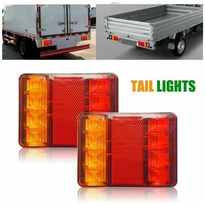 DPZO - LED Luz Trasera - 2 piezas - Rojo/Amarillo - Luz de remolque DPZO - LED Luz Trasera - 2 piezas - Rojo/Amarillo - Luz de remolque