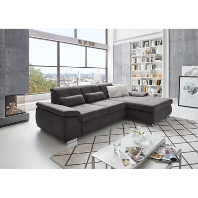 DIE PLANBAR MP-IN16037 - Ecksofa L-Form, Grau, Chenille DIE PLANBAR MP-IN16037 - Ecksofa L-Form, Grau, Chenille