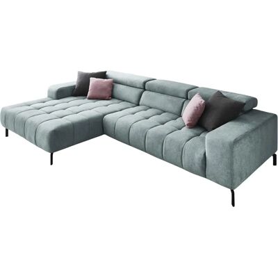 DIE PLANBAR Modell MP-IN18022 L-Form - Sofa - Grau (Stahl) - Gestepptes Polster DIE PLANBAR Modell MP-IN18022 L-Form - Sofa - Grau (Stahl) - Gestepptes Polster