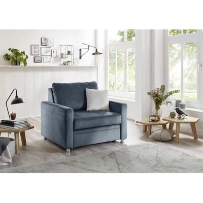 DIE PLANBAR MP-PD19021 Samtbezug Blau - Schlafsofa DIE PLANBAR MP-PD19021 Samtbezug Blau - Schlafsofa