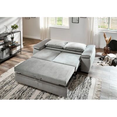 DIE PLANBAR MP-PD19021 Velours Sofa - 196x90x100cm - Grau DIE PLANBAR MP-PD19021 Velours Sofa - 196x90x100cm - Grau