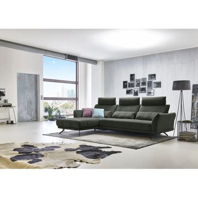 DIE PLANBAR L-Form Sofa - Velours - Verstellbare Kopfstützen - Modernt Design DIE PLANBAR L-Form Sofa - Velours - Verstellbare Kopfstützen - Modernt Design