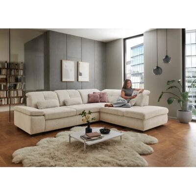 DIE PLANBAR MP-IN16012 L-Form Sofa - L-Form Couch mit Kopfstütze & Bettfunktion DIE PLANBAR MP-IN16012 L-Form Sofa - L-Form Couch mit Kopfstütze & Bettfunktion
