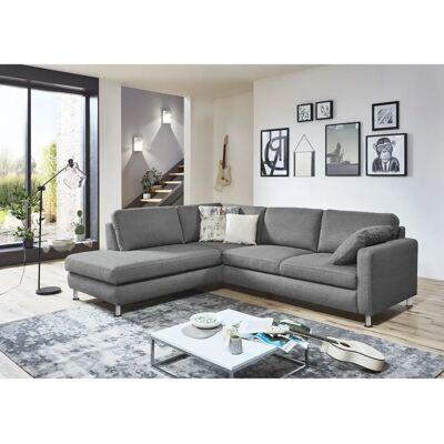 DIE PLANBAR MP-IN19027 L-Form Sofa - Microfaser Grau DIE PLANBAR MP-IN19027 L-Form Sofa - Microfaser Grau