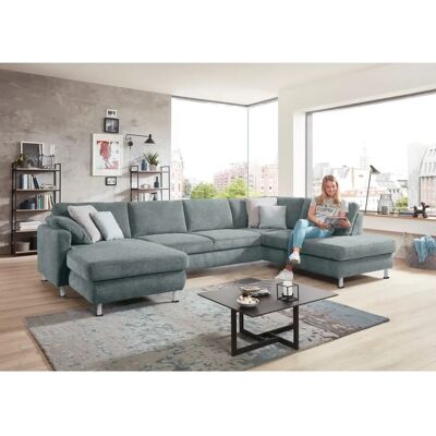 DIE PLANBAR MP-IN19027 U-Form Sofas - Blau, Microfaser DIE PLANBAR MP-IN19027 U-Form Sofas - Blau, Microfaser