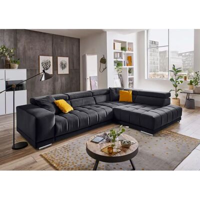 DIE PLANBAR MP-IN15053 Ecksofa Microfaser Grau DIE PLANBAR MP-IN15053 Ecksofa Microfaser Grau