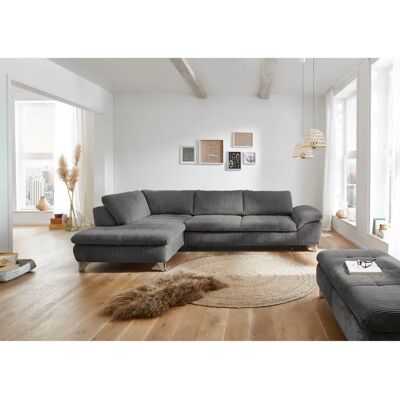 DIE PLANBAR L-Form Sofa - Velours, Recamiere, Bettfunktion DIE PLANBAR L-Form Sofa - Velours, Recamiere, Bettfunktion