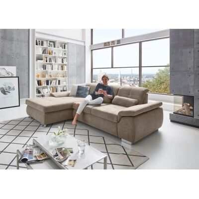 DIE PLANBAR L-Form Ecksofa - Sofa, Chenille, Braun DIE PLANBAR L-Form Ecksofa - Sofa, Chenille, Braun