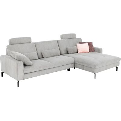 DIE PLANBAR L-Form Sofa - 3-Sitzer, Grau, Verstellbare Kopfstützen - Sofas DIE PLANBAR L-Form Sofa - 3-Sitzer, Grau, Verstellbare Kopfstützen - Sofas