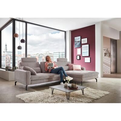 DIE PLANBAR L-Form Sofa - Cord, Rosa, Verstellbare Kopfstützen DIE PLANBAR L-Form Sofa - Cord, Rosa, Verstellbare Kopfstützen