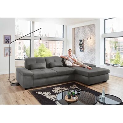 DIE PLANBAR MP-IN16012 L-Form Sofa - Grau Chenille DIE PLANBAR MP-IN16012 L-Form Sofa - Grau Chenille